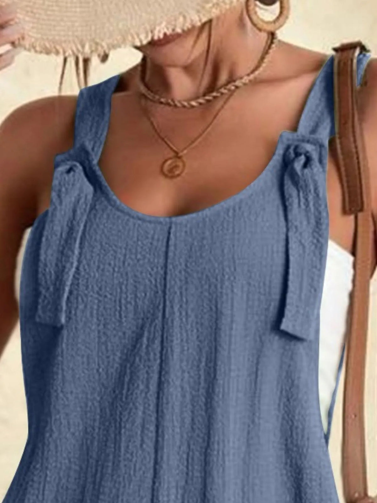 Knot-Strap Romper with Pockets