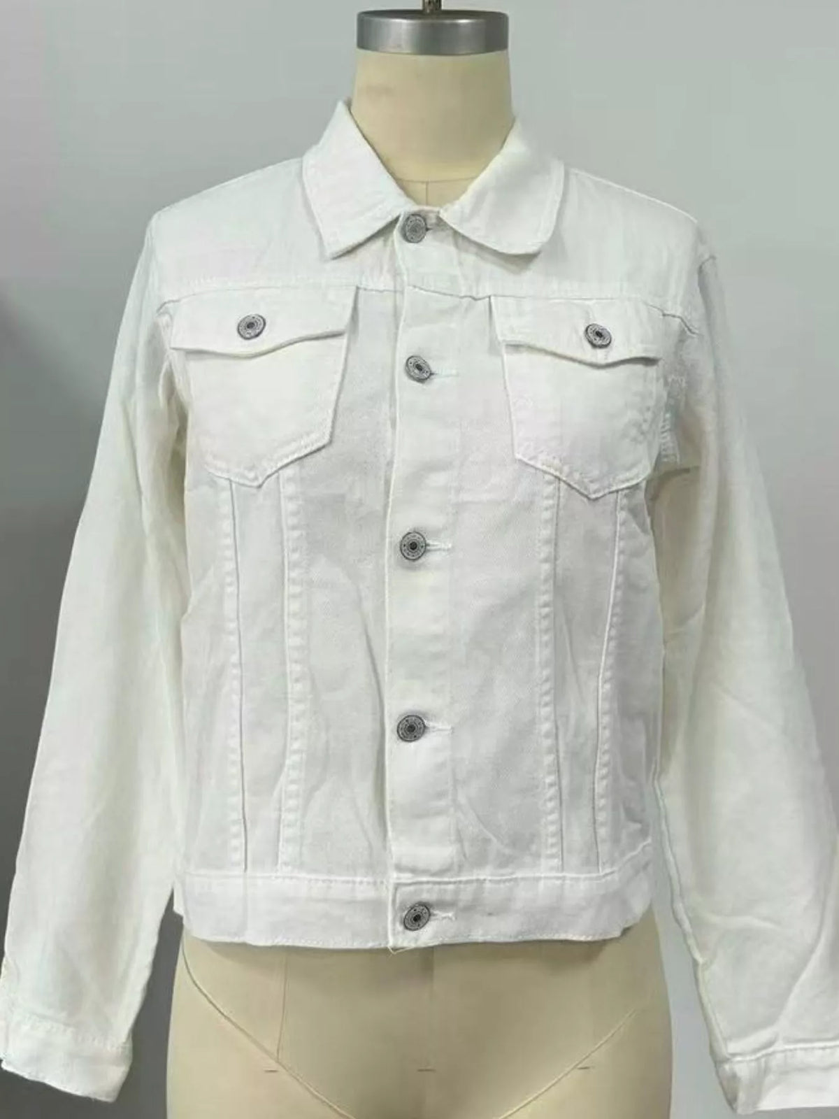 Slim-Fit Button-Up Denim Jacket by Dreamy Drapes