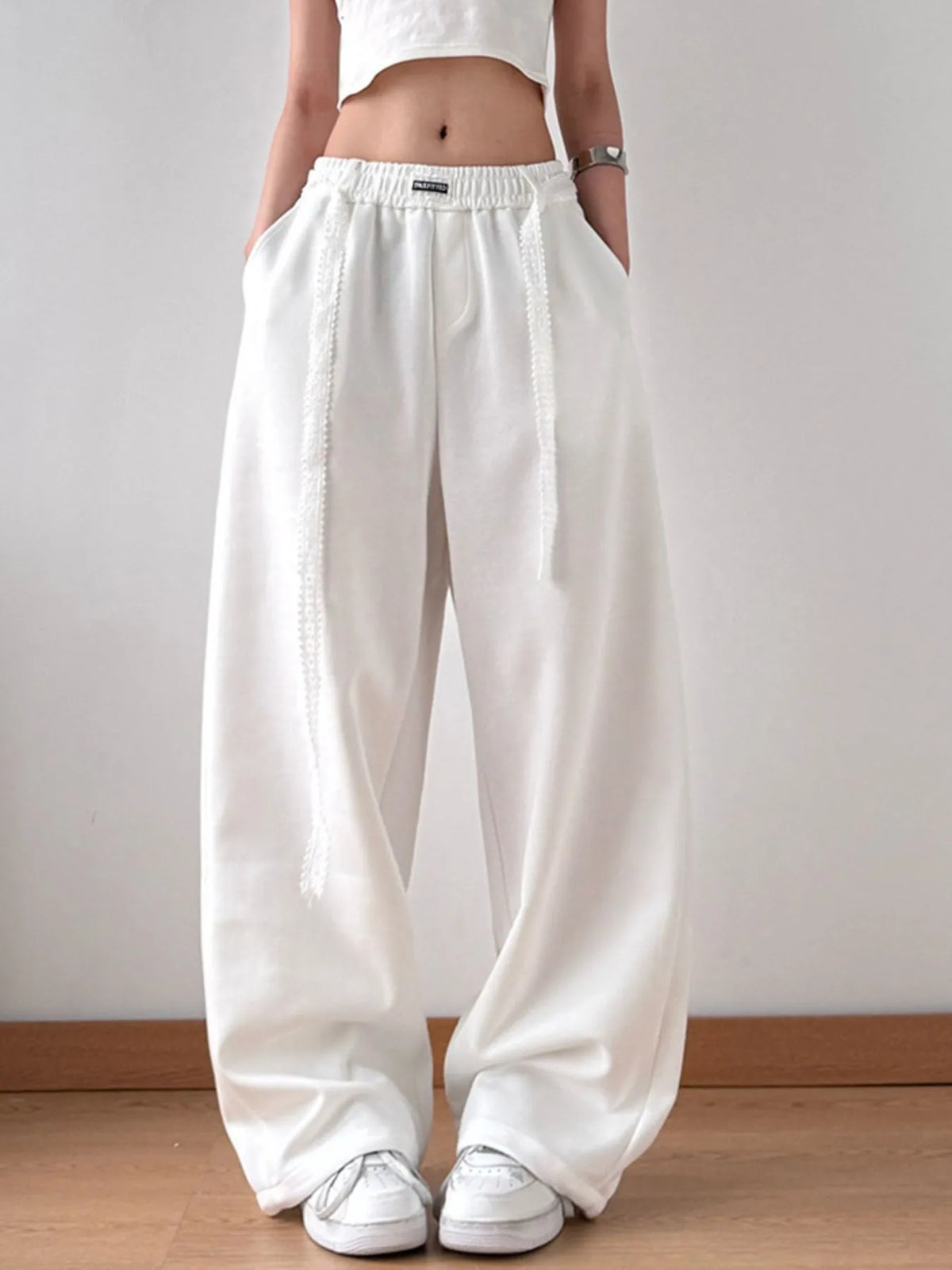Oversized Elastic-Waist Wide-Leg Pants