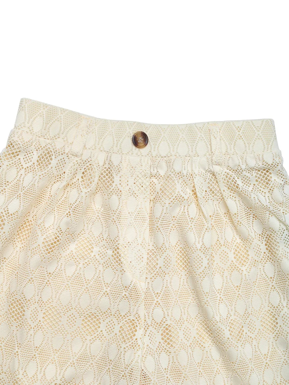 Decorative Button Wide Leg Pants in Cream