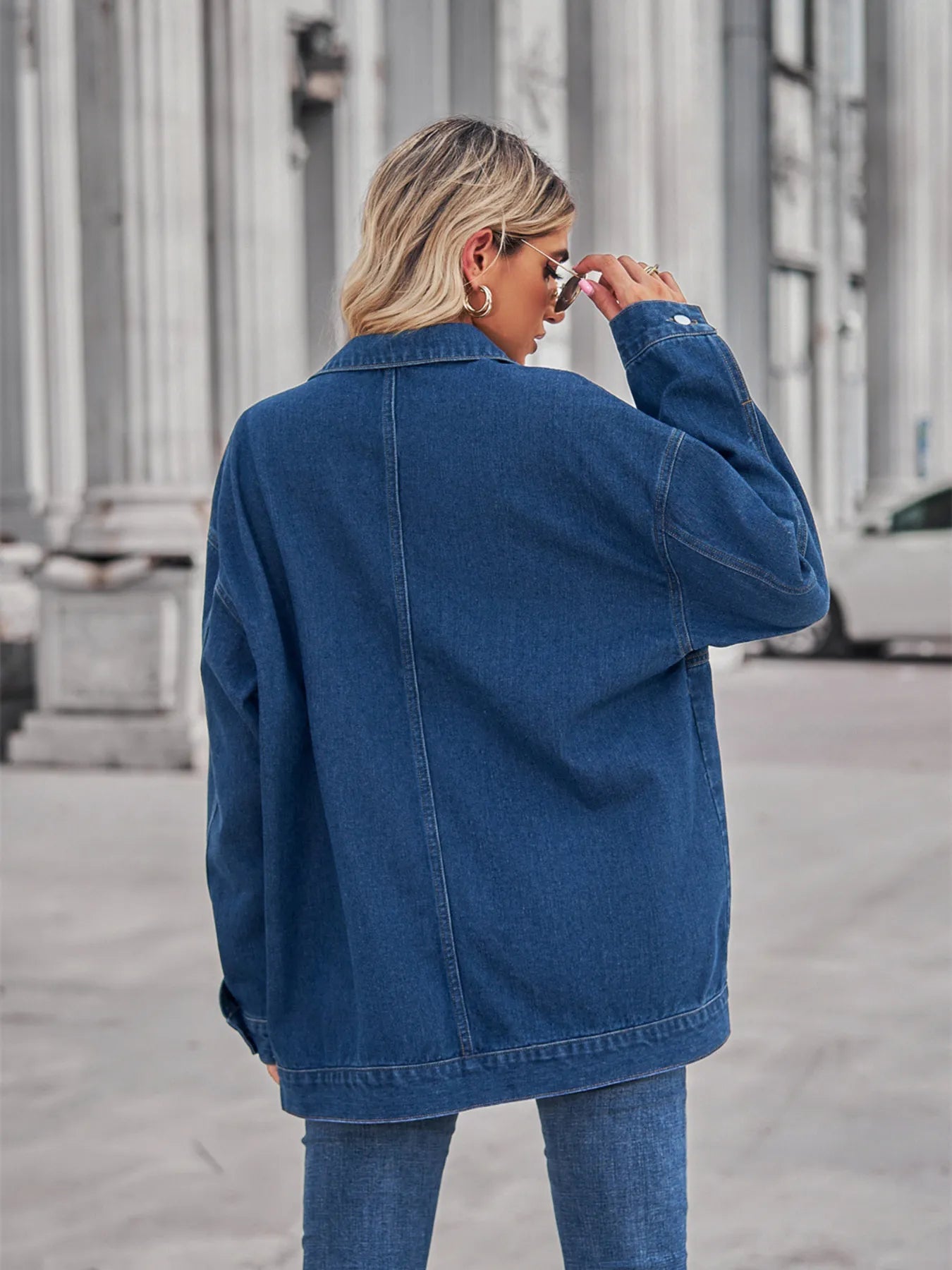 Oversized Long Sleeve Denim Jacket by Moni Wear
