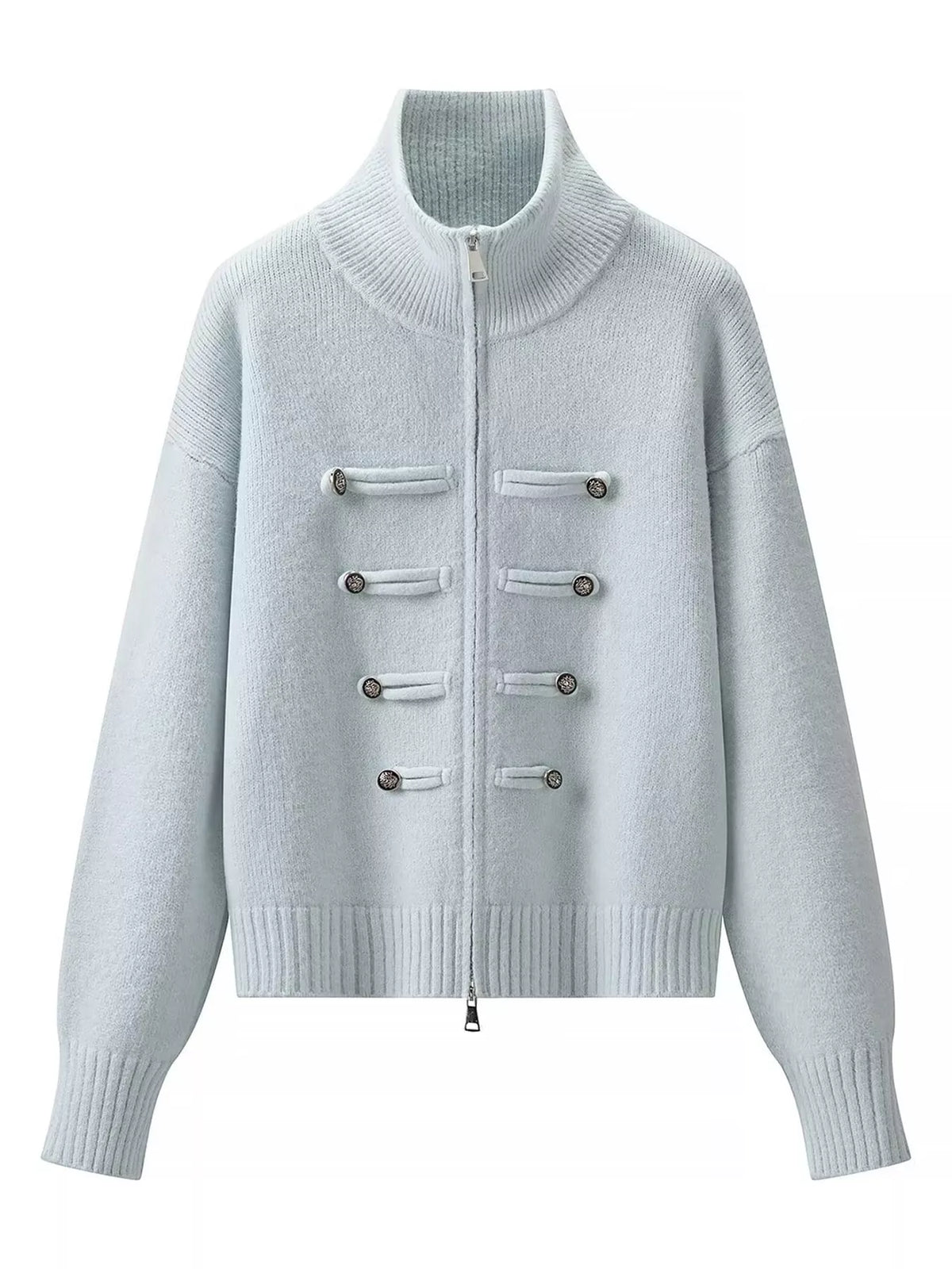 Turtleneck Zip-Up Cardigan