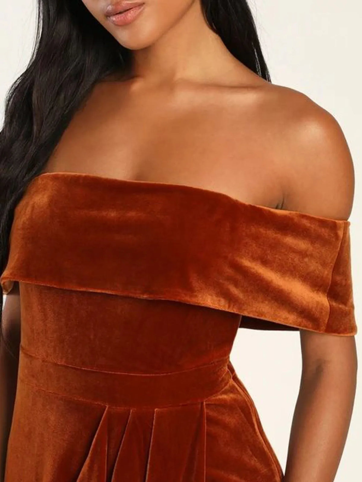 Off-Shoulder Wrap Dress with Side Slit