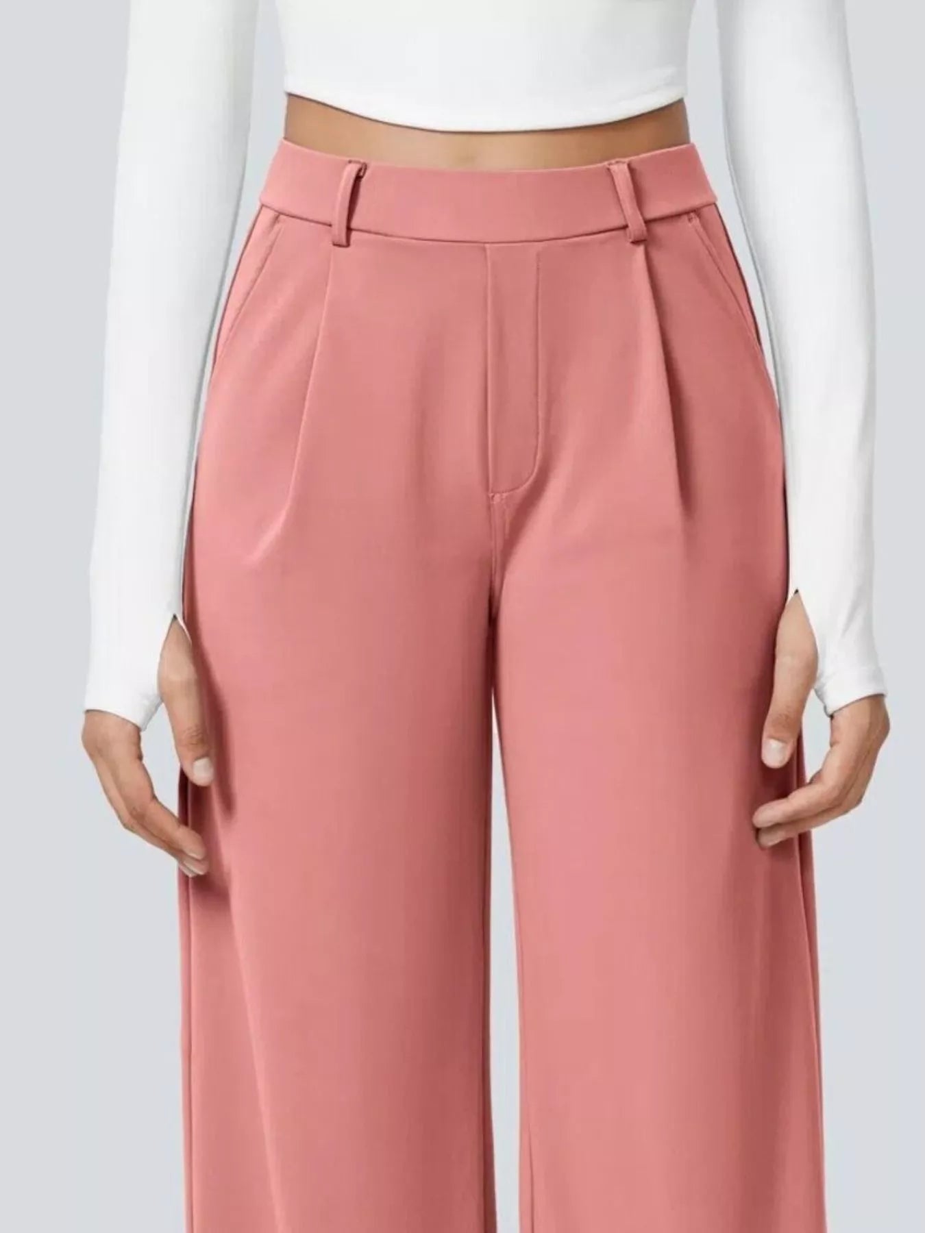 Pocketed Wide Leg Pants
