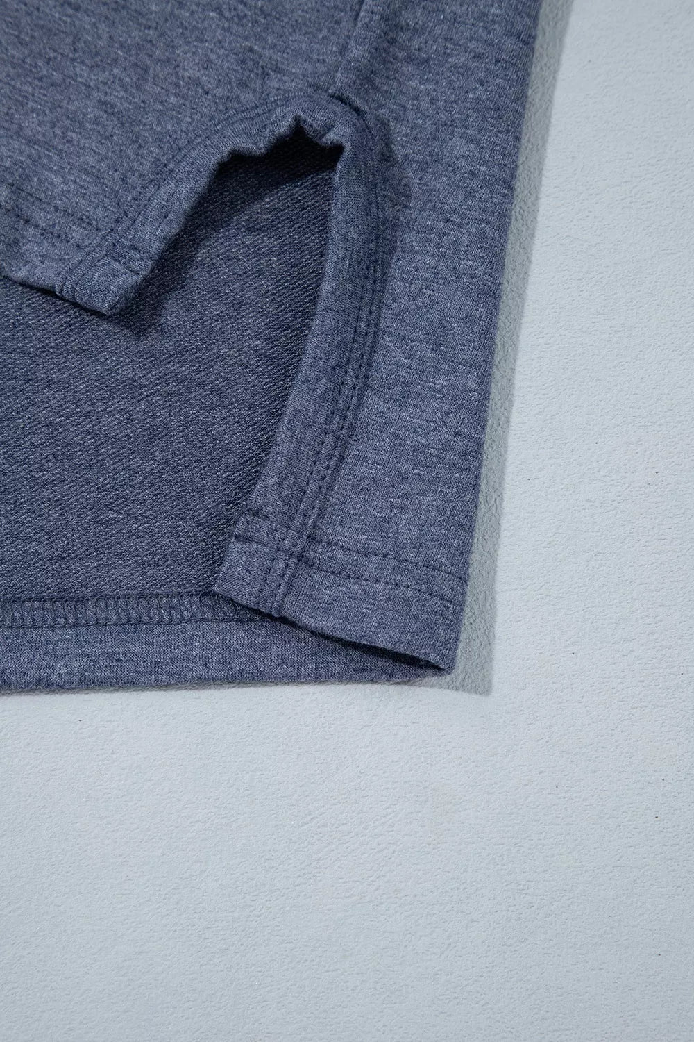 Raw Seam Patchwork Top and Pants Set in Dusty Blue