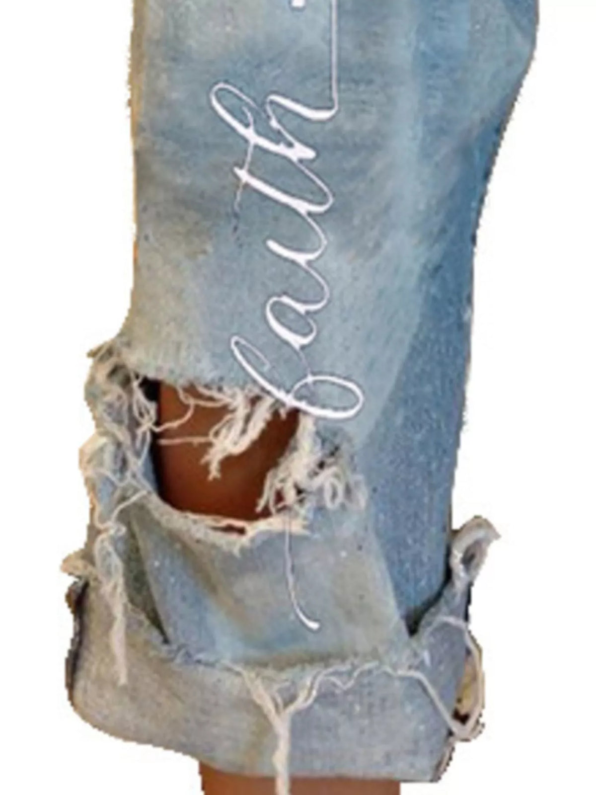 Floral Distressed Cropped Jeans