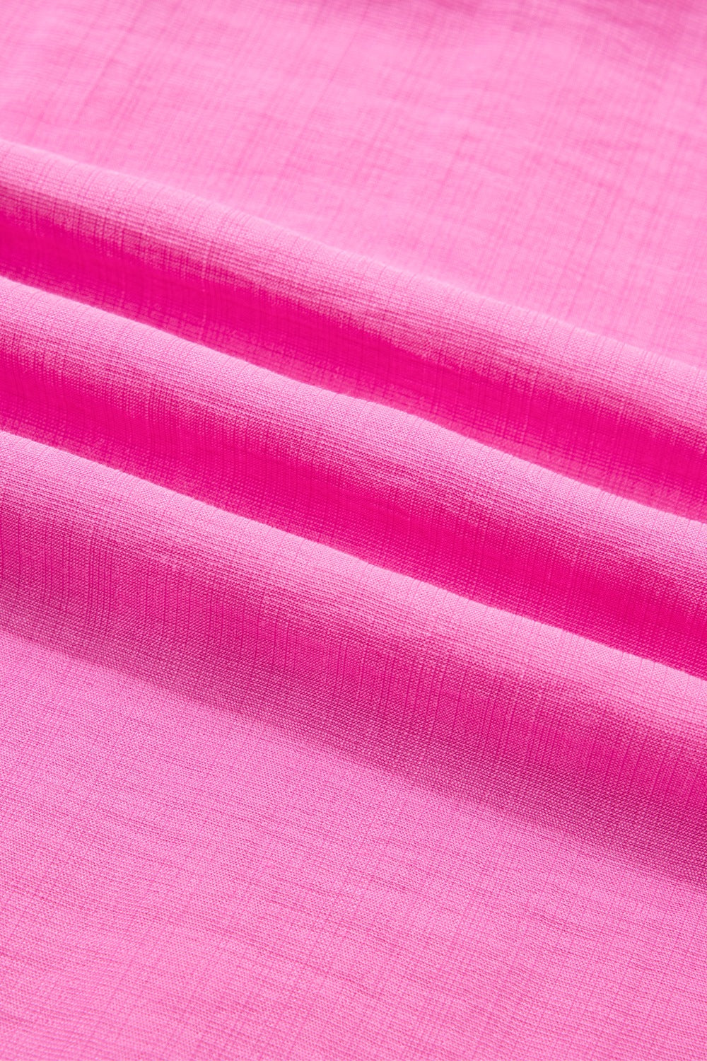 High Waist Ruffle Trim Maxi Dress in Fuchsia Pink