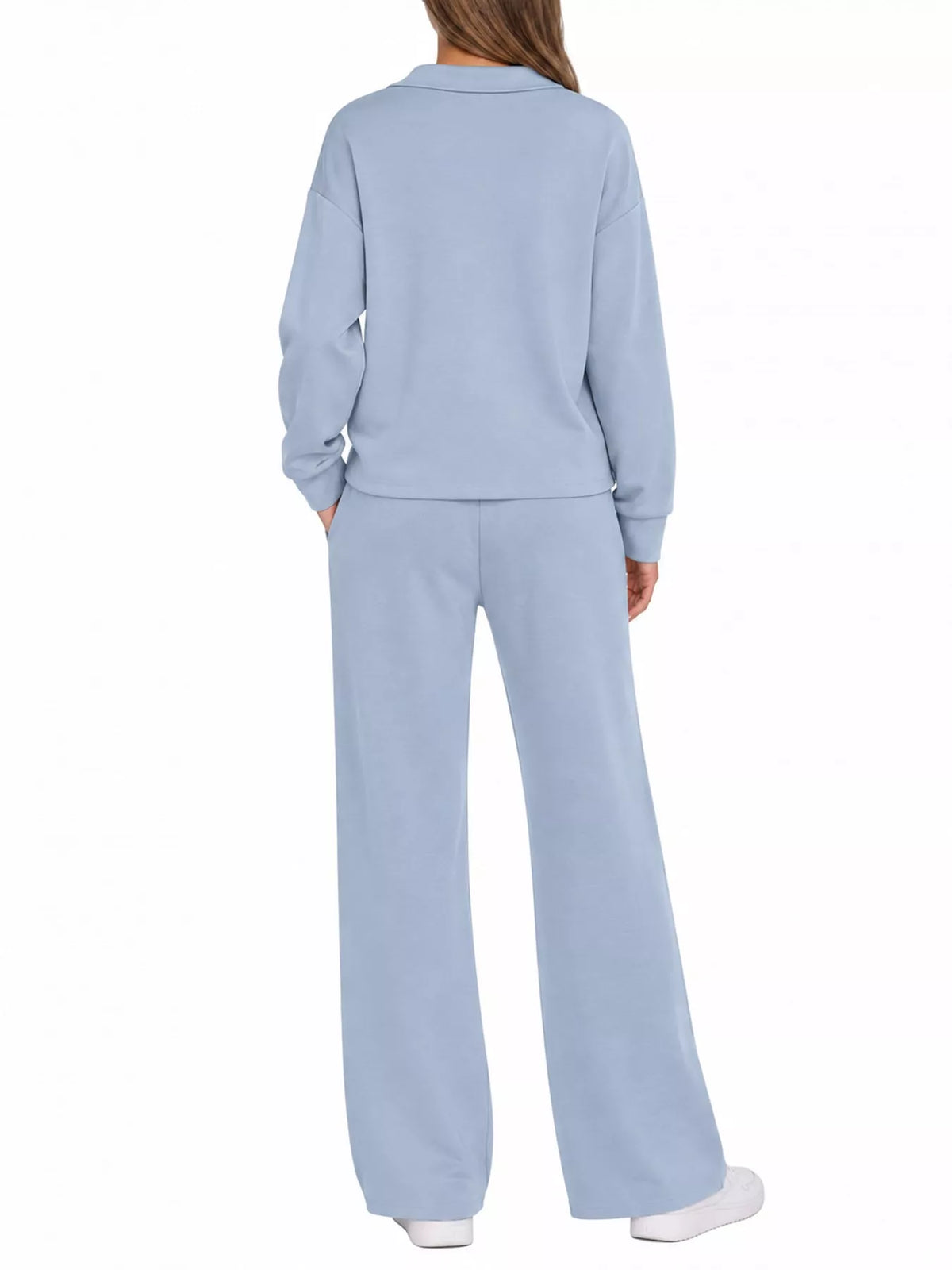 Dropped Shoulder Top and Drawstring Pant Set