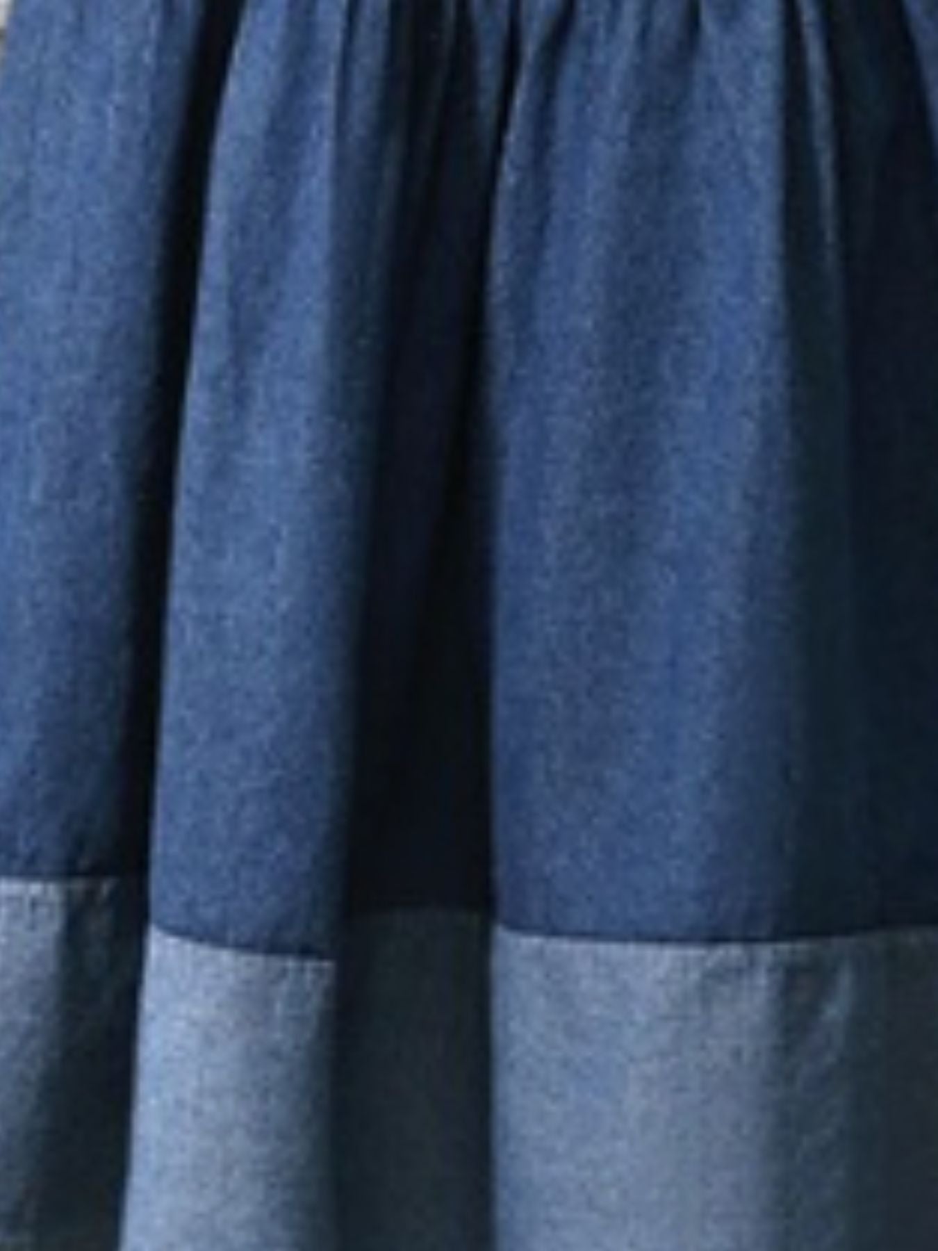 Tiered Denim-Style Midi Skirt