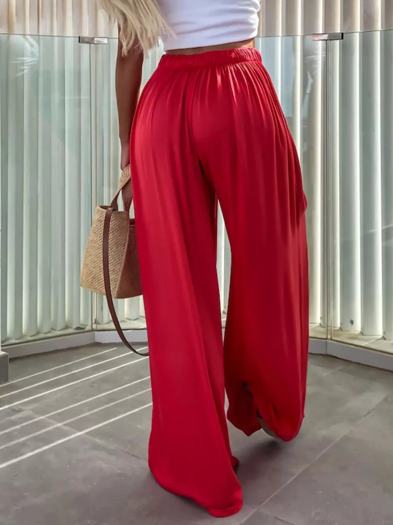 Paperbag Waist Wide-Leg Pants