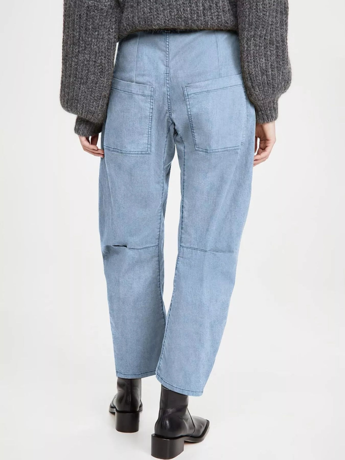 Wide-Leg Jeans with Patch Pockets by Dreamy Drapes