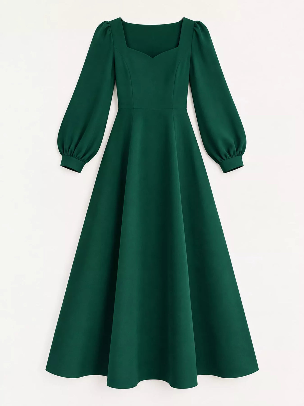 Long Sleeve A-Line Midi Dress