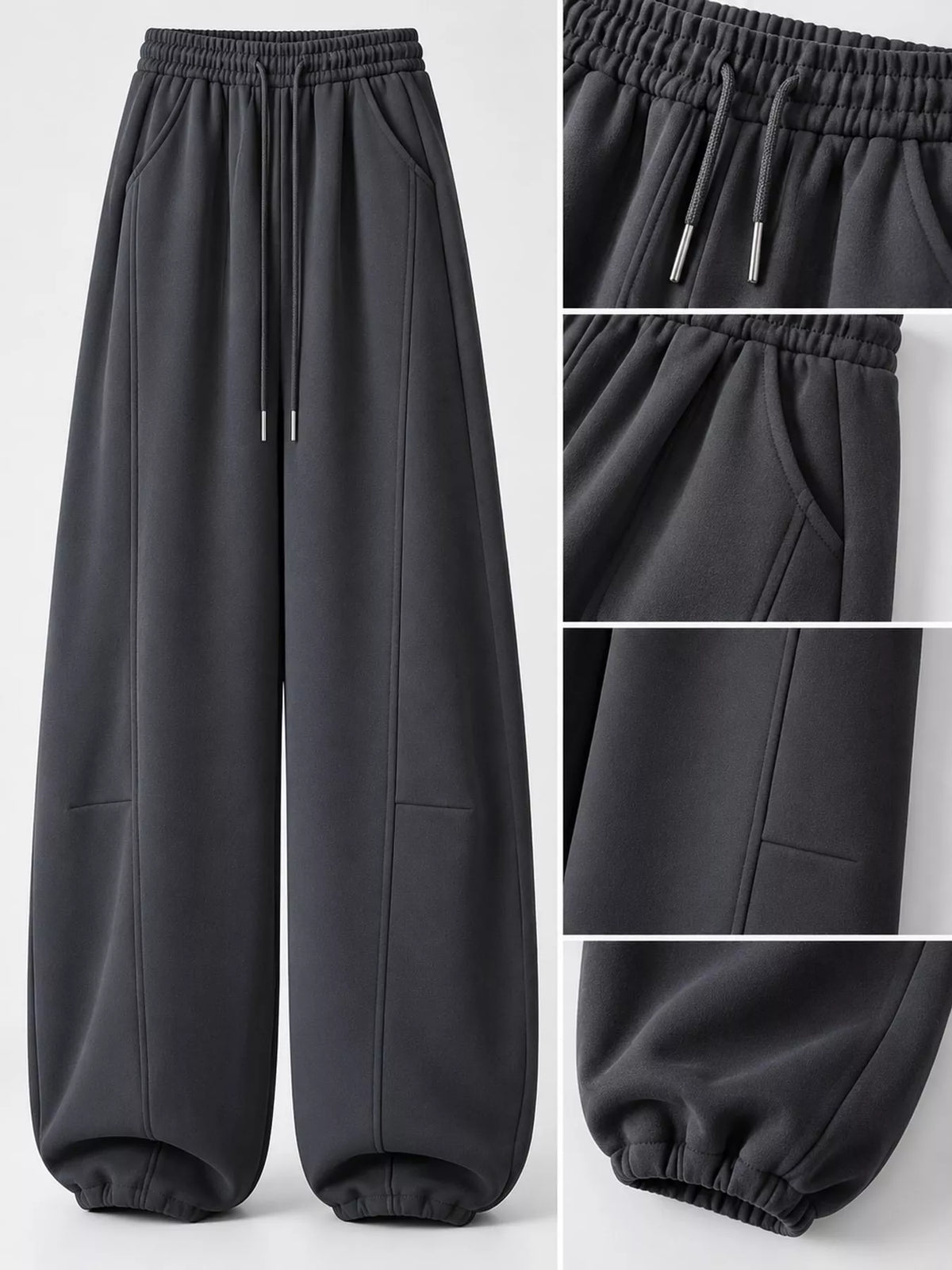 Loose-Fit Wide-Leg Drawstring Sweatpants