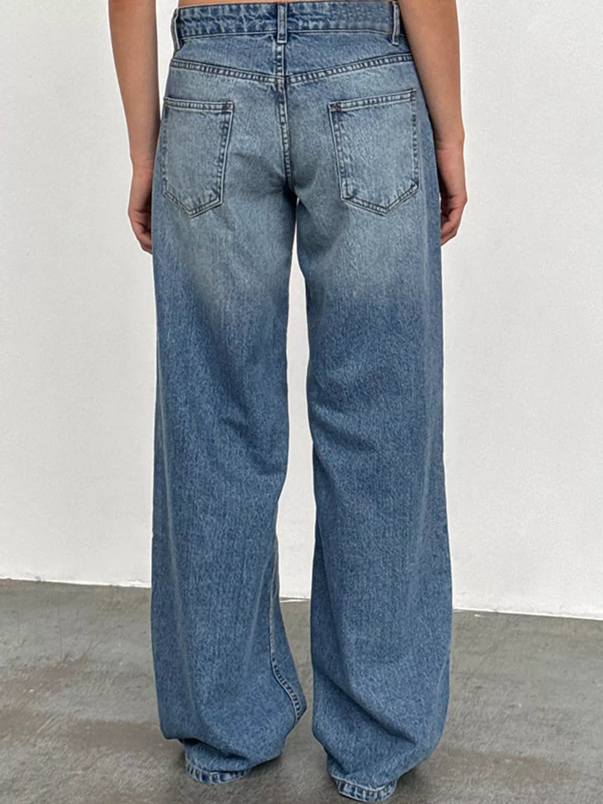 Wide-Leg Vintage Wash Jeans