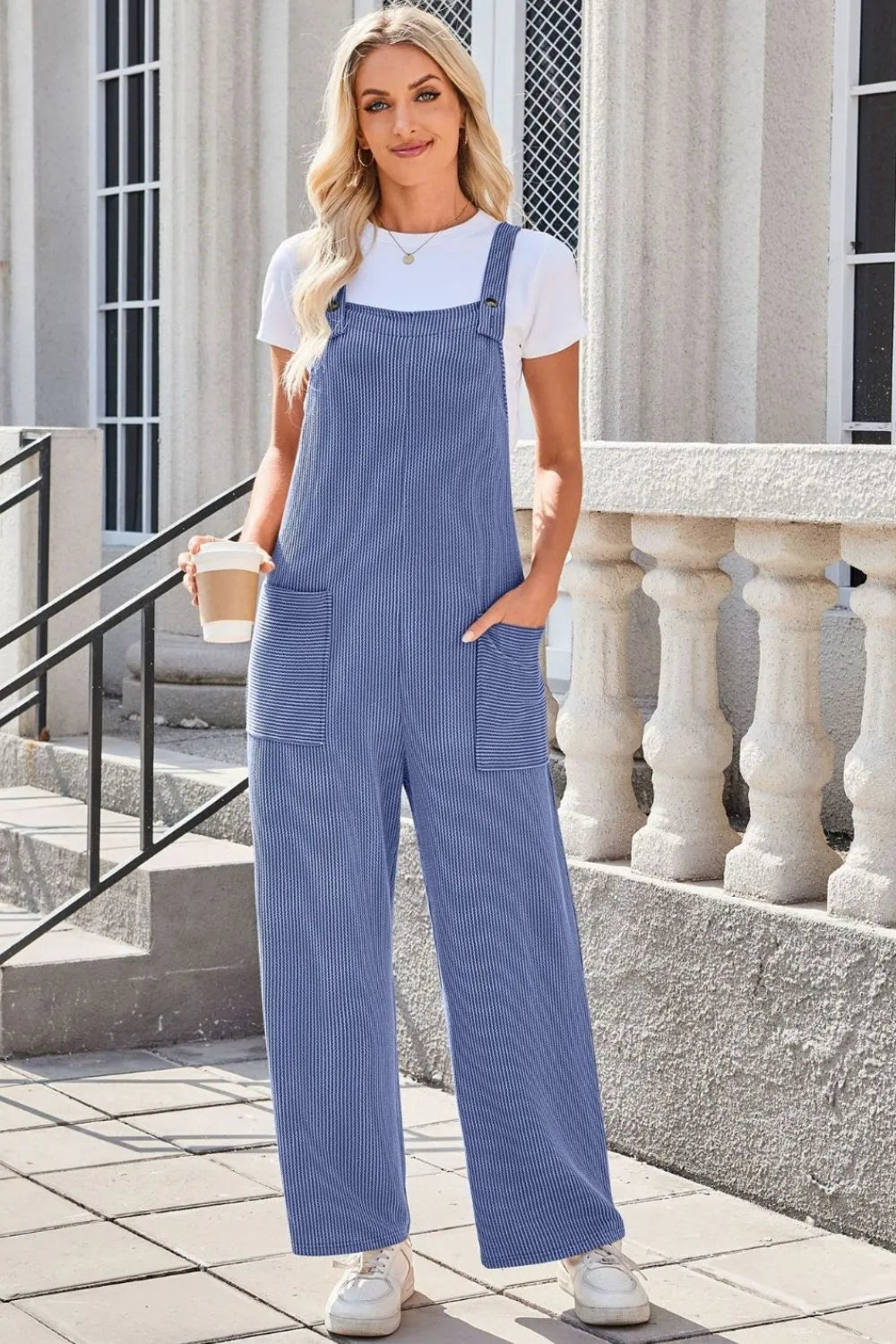Square Neck Wide Strap Overalls