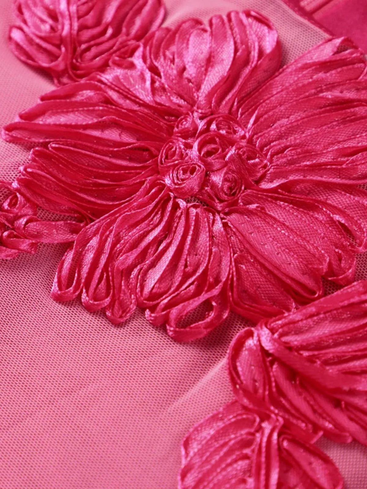 Floral Tie Shoulder Maxi Dress in Hot Pink