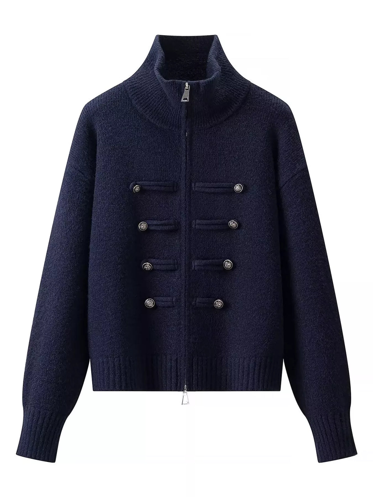 Turtleneck Zip-Up Cardigan