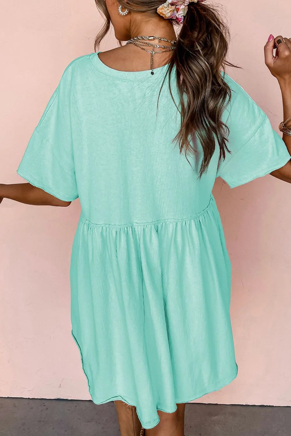 Round Neck Half Sleeve Tee Dress