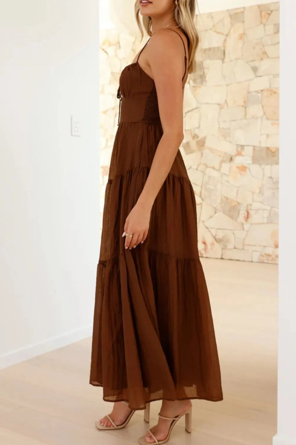 Ruched Smocked Back Cami Dress