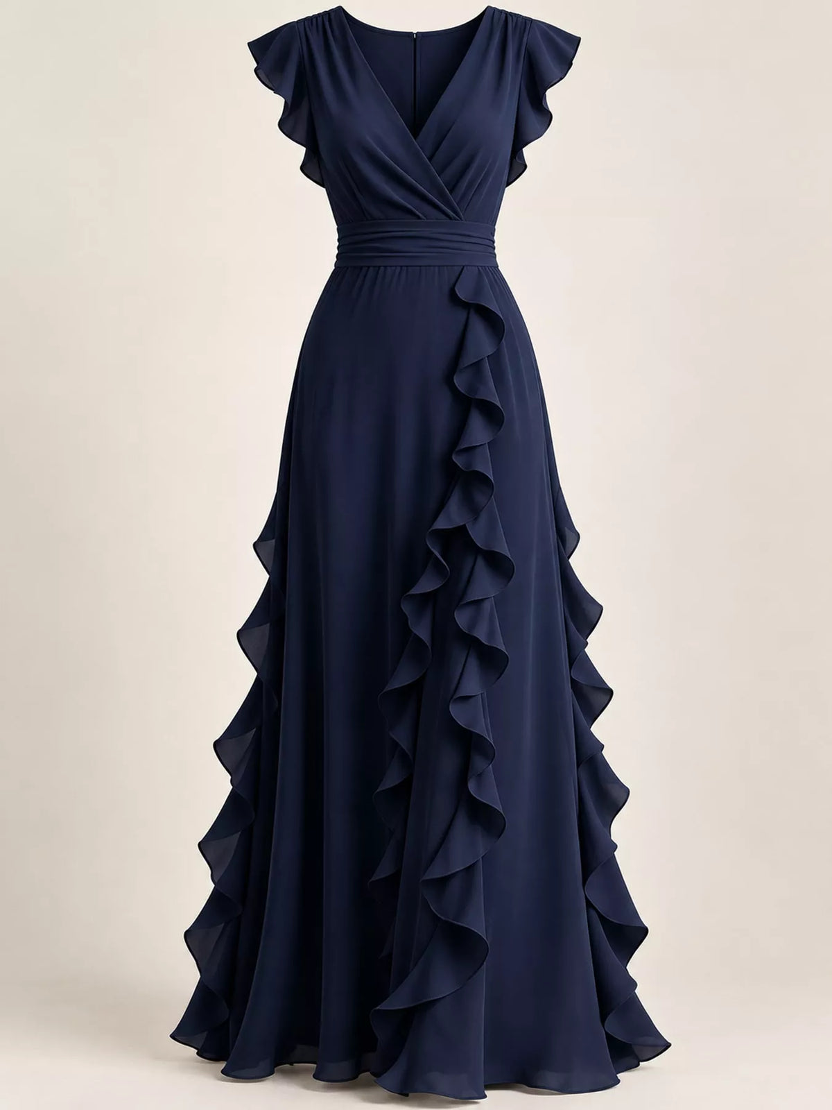 Ruffled Surplice Maxi Dress