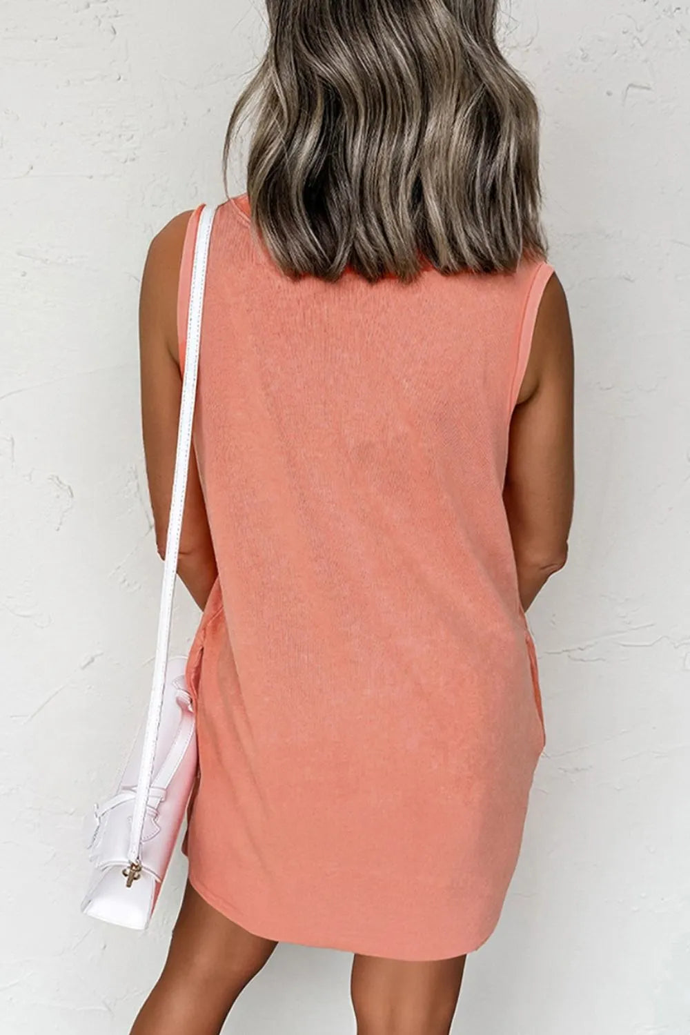 Round-Neck Sleeveless Mini Dress with Pockets