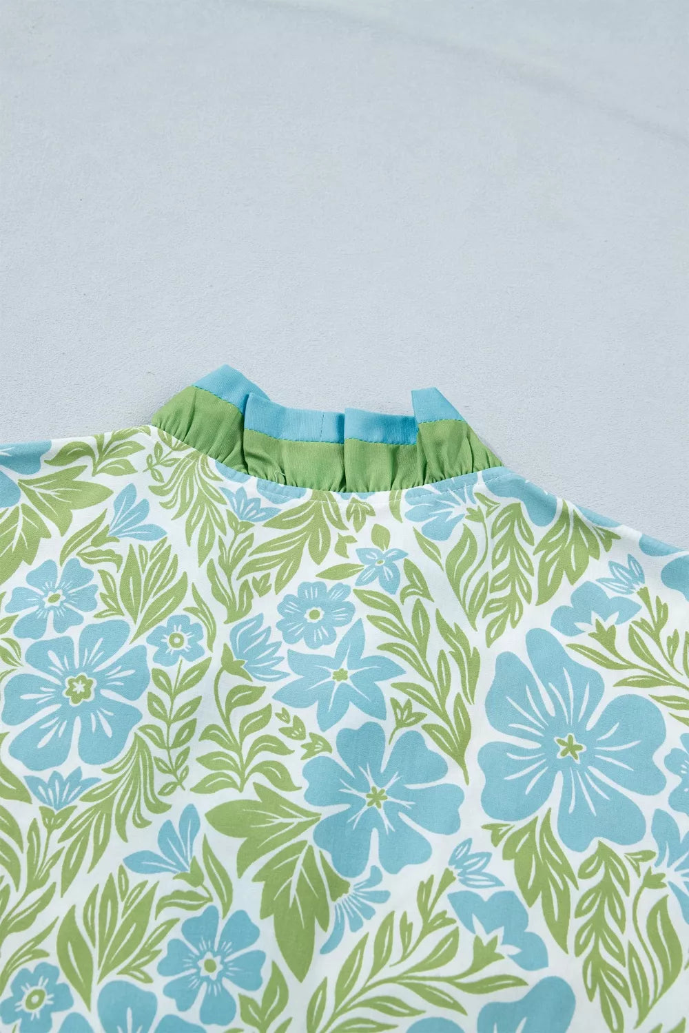 Floral Print Button-Up Mini Dress in Gum Leaf