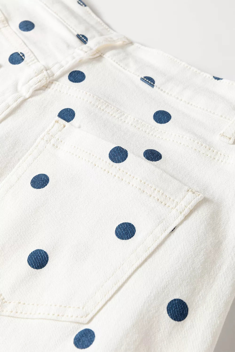Polka Dot Wide-Leg Jeans in Light Blue