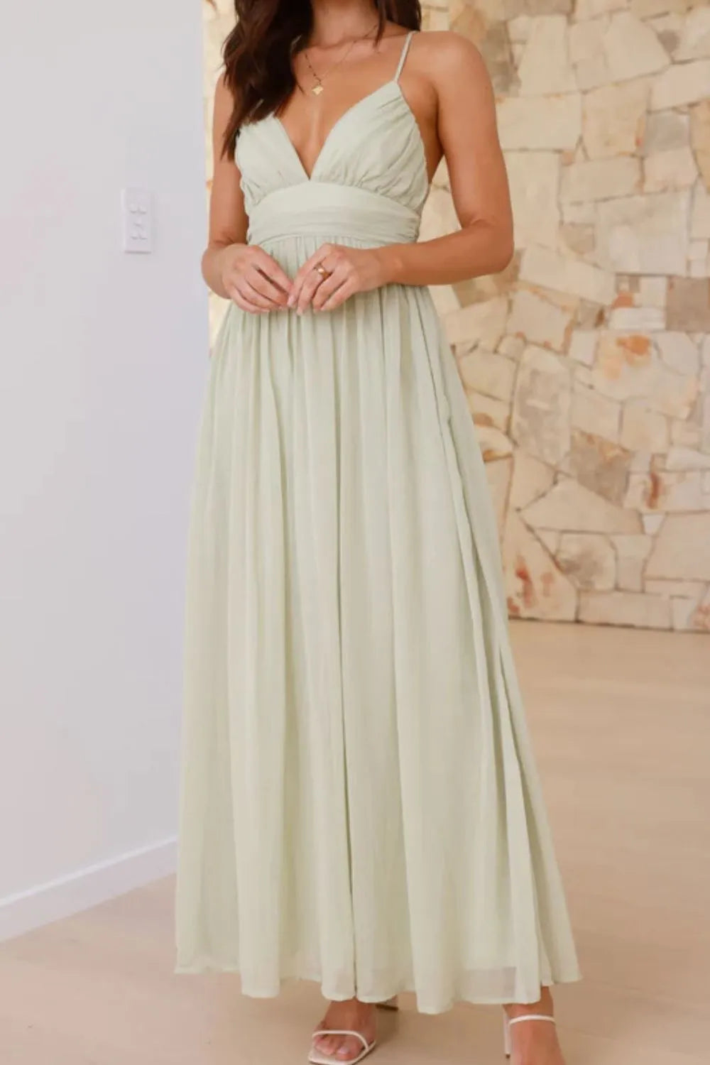 Ruched V-Neck Cami Dress