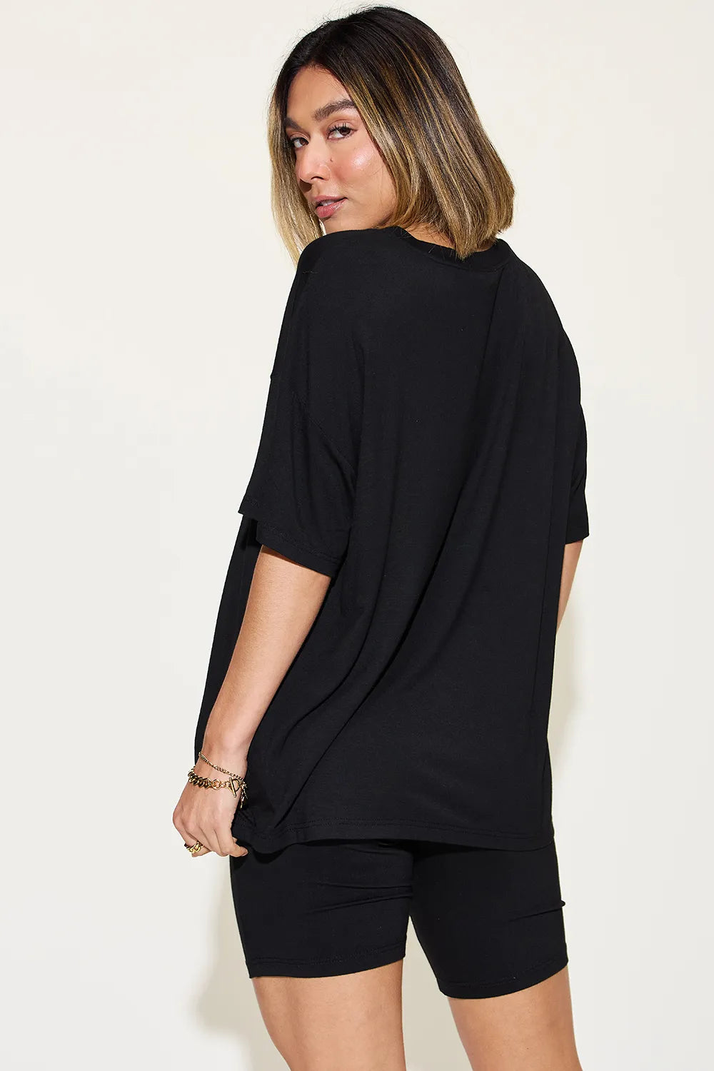 Basic Bae V-Neck Tee and Shorts Set