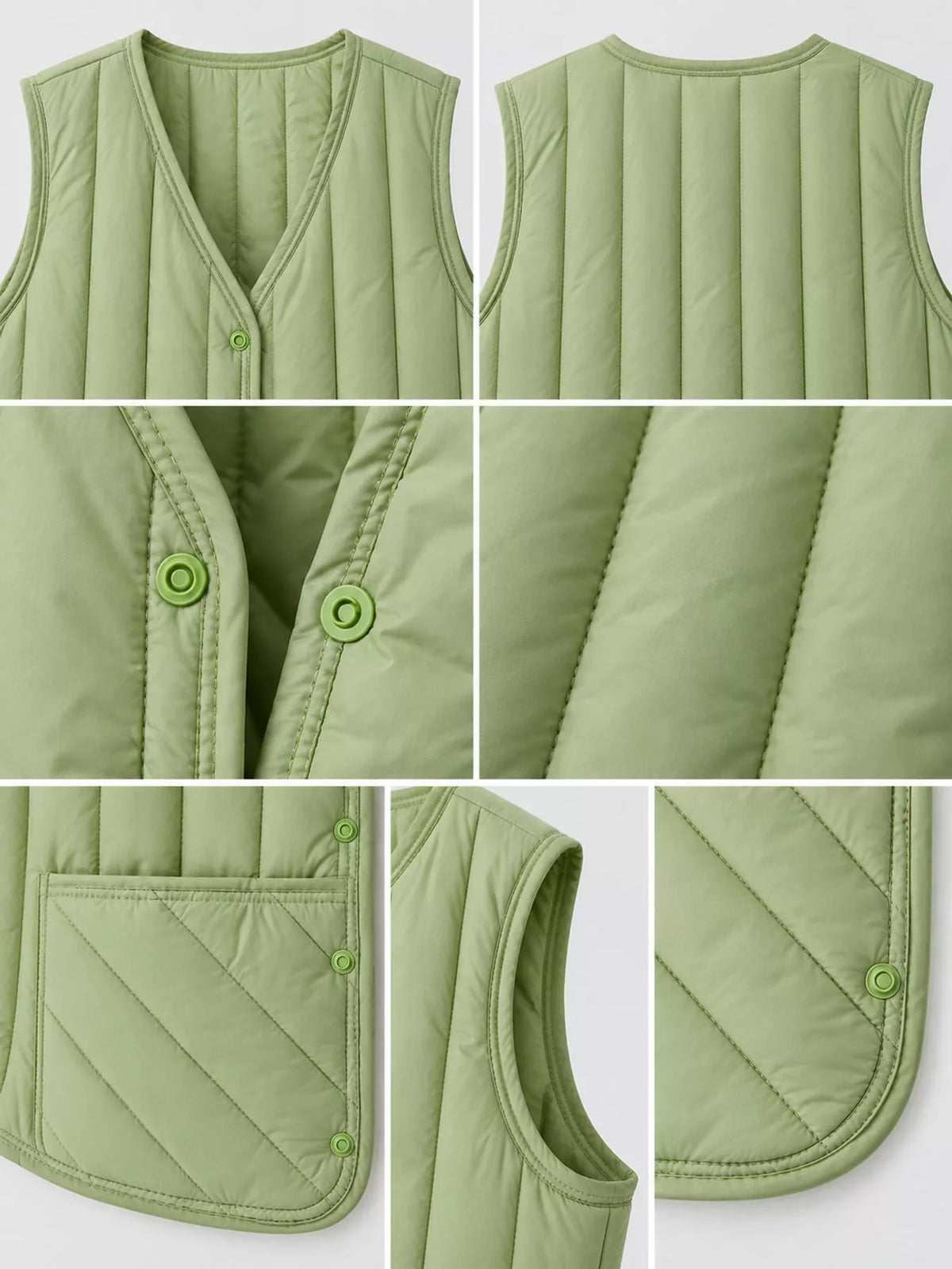 Quilted Button-Up Vest Coat