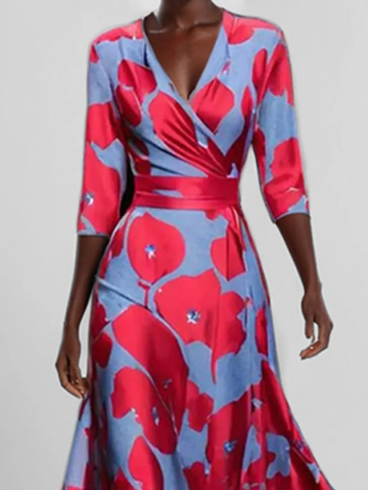 Floral Print Wrap Maxi Dress