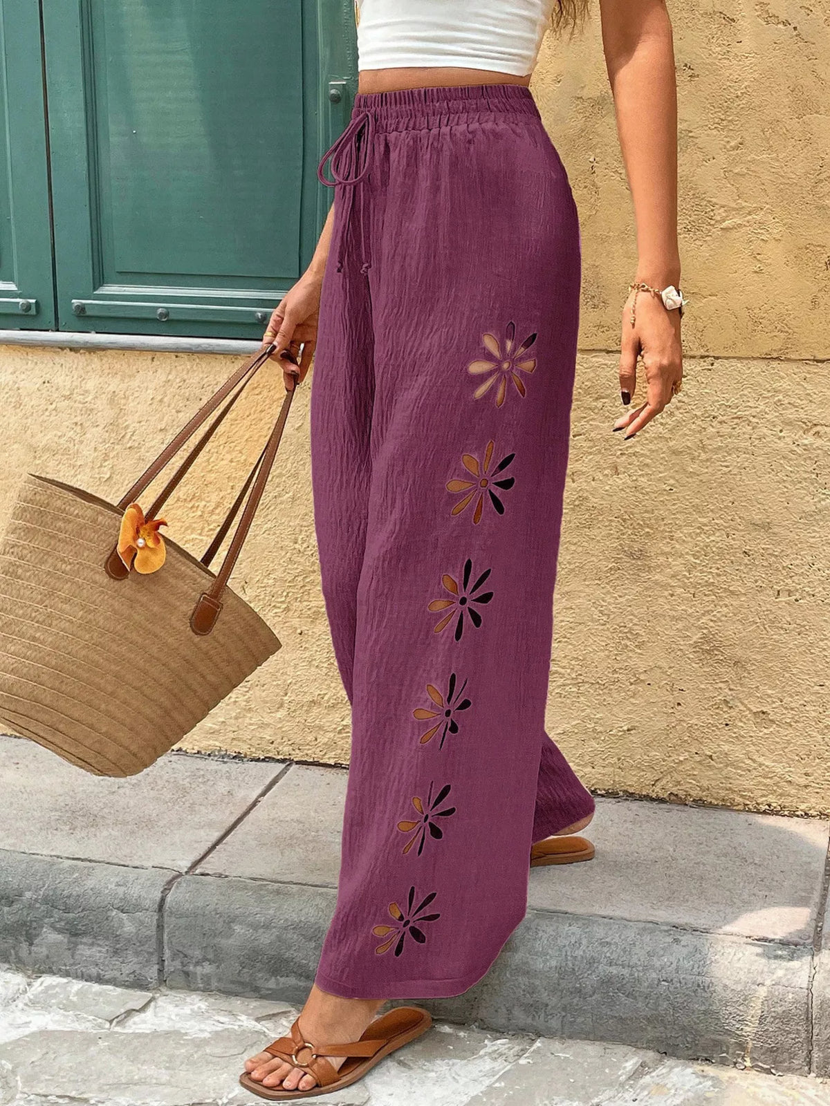 Cutout Wide Leg Pants