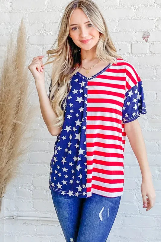 And The Why American Flag Top in Red and Navy in Red/navy