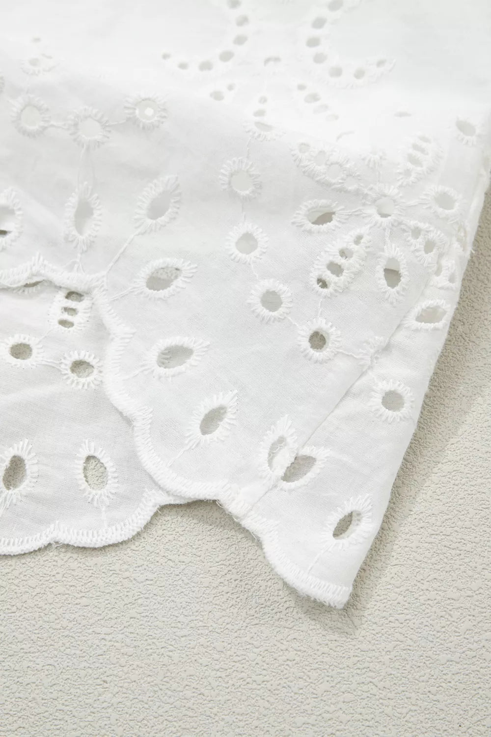 Eyelet Embroidered T-Shirt Mini Dress in White