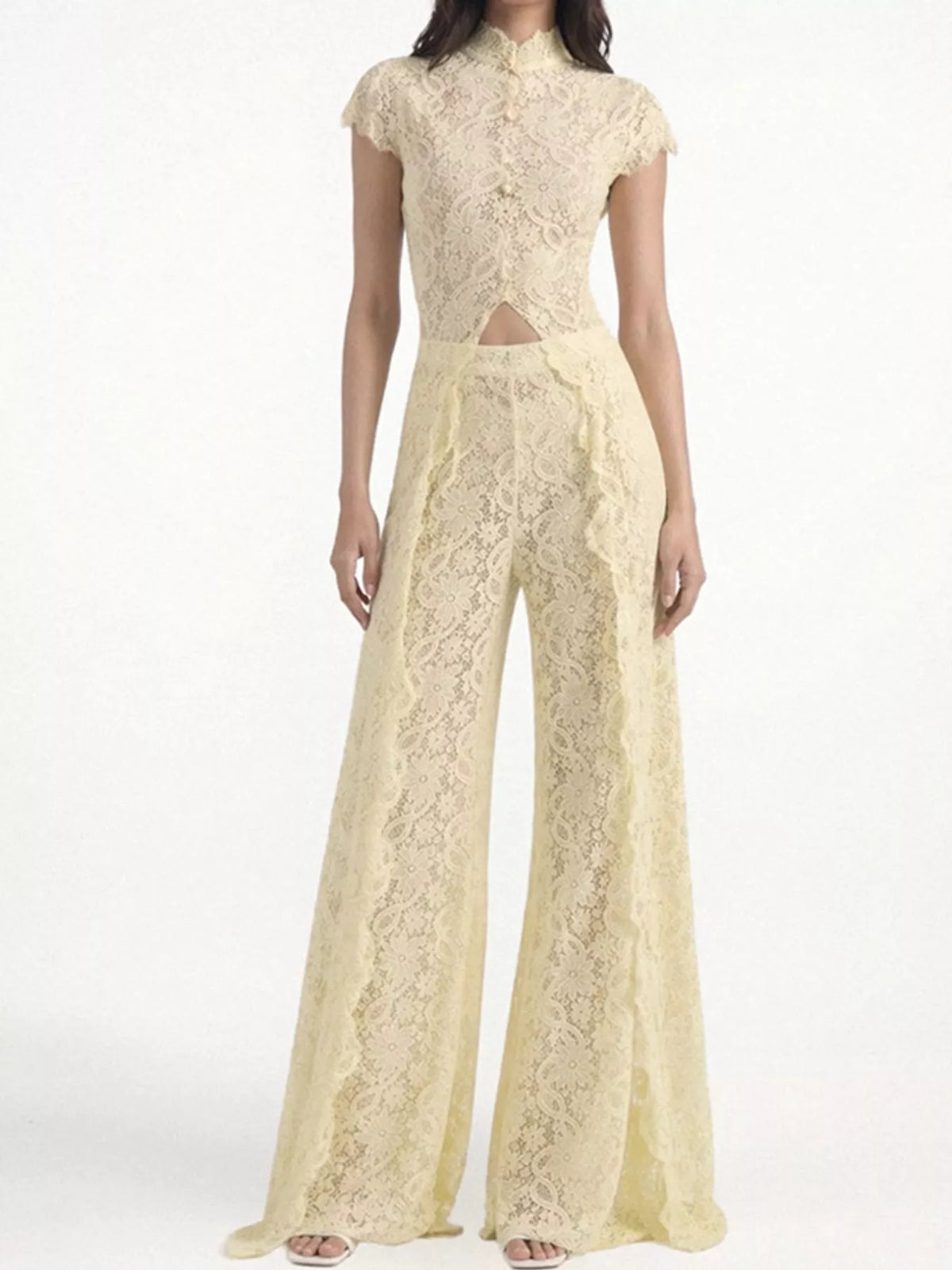 Openwork Lace Top and Pants Set