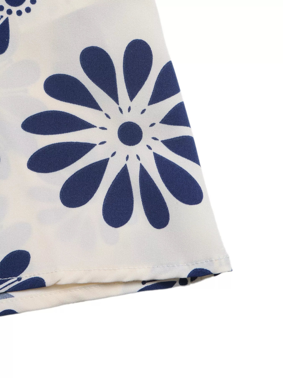 Floral Print Cutout Waist Maxi Dress in Navy Blue