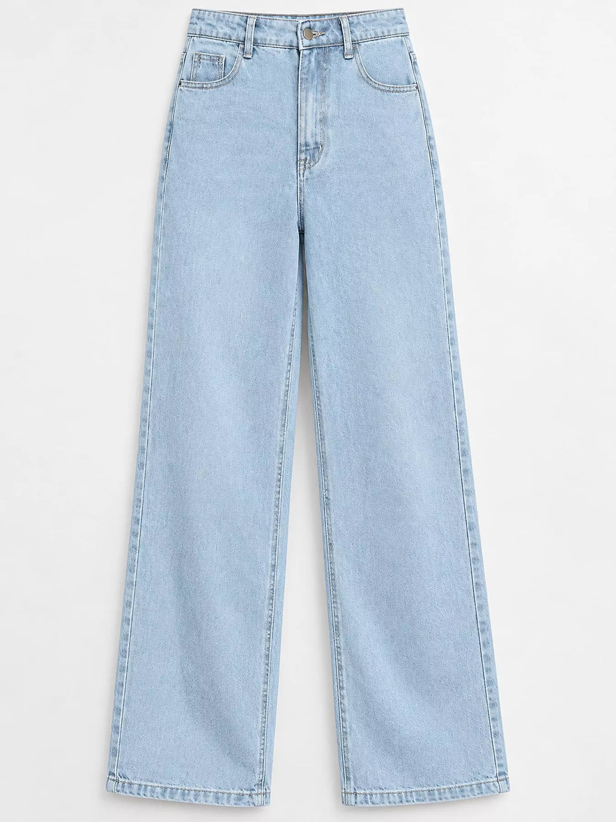 High-Waisted Vintage Wash Jeans