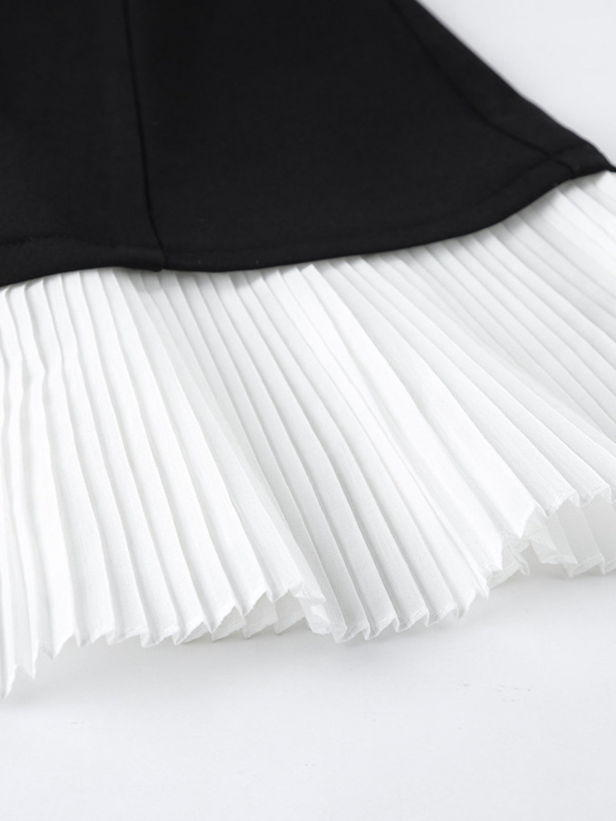 Pleated Single-Button Blazer Dress in Black