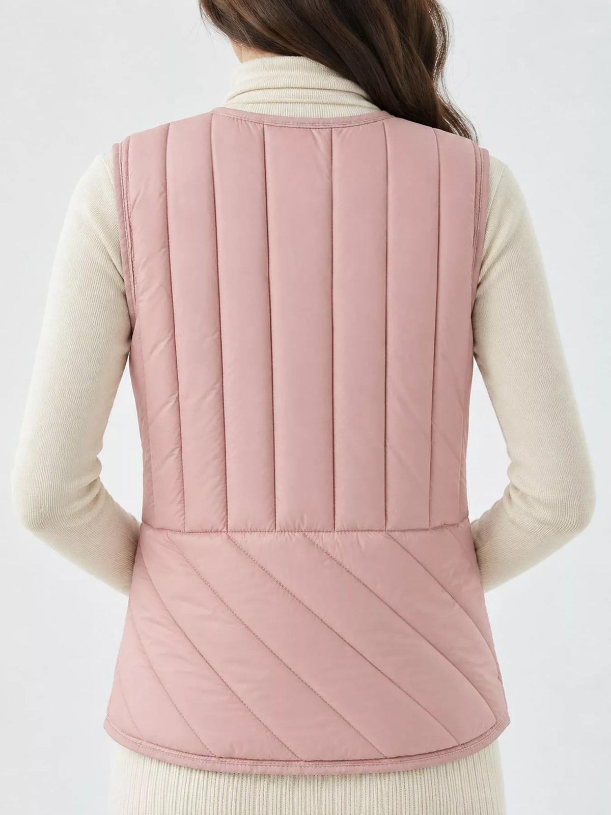 Quilted Button-Up Vest Coat