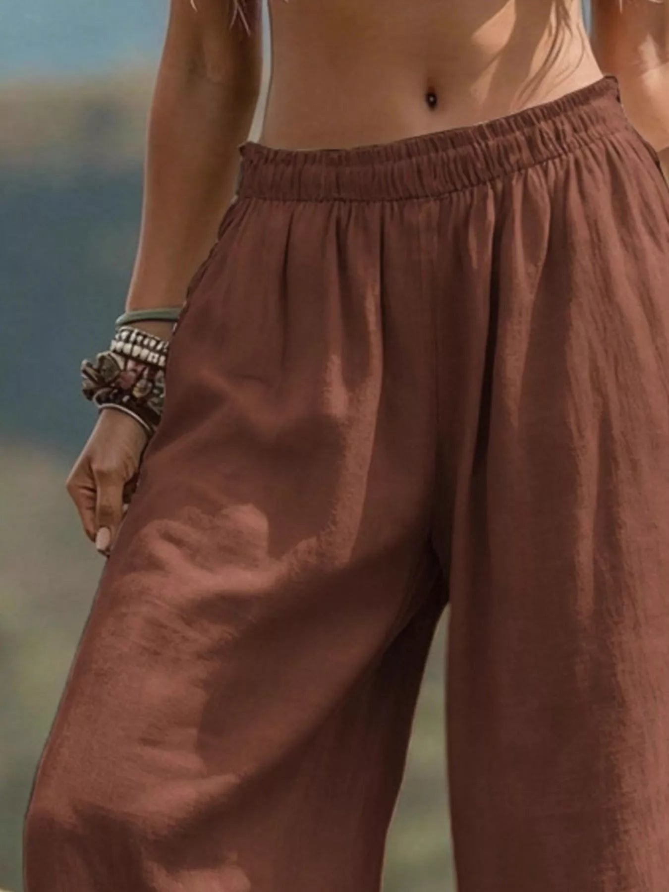 Bohemian Plus Size Wide Leg Pants