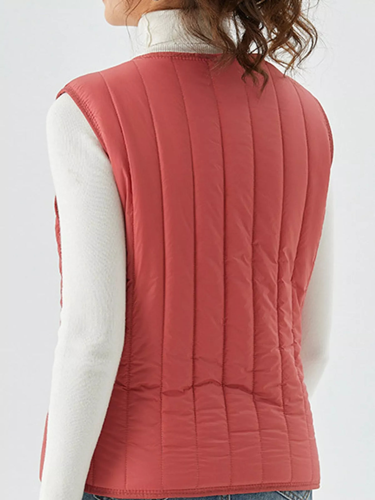 Quilted Button-Up Vest Coat