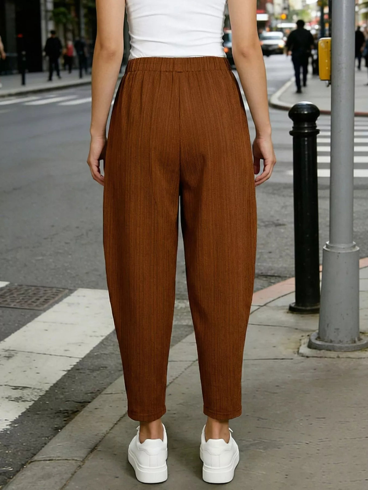 Plus Size Elastic Waist Harem Pants
