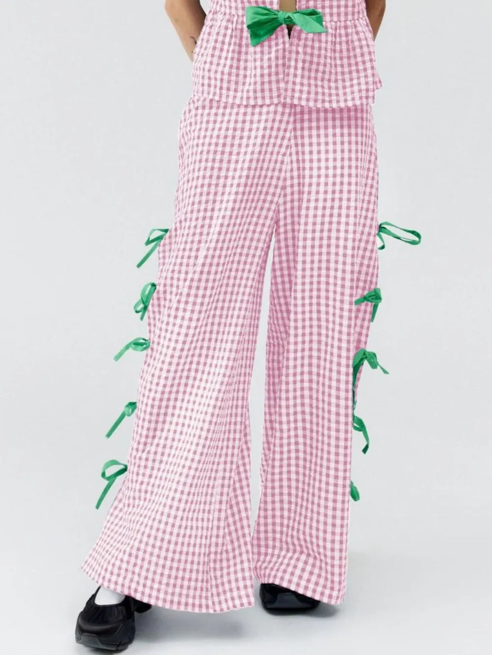 Plaid Pants in Blush Pink by Mystique Q