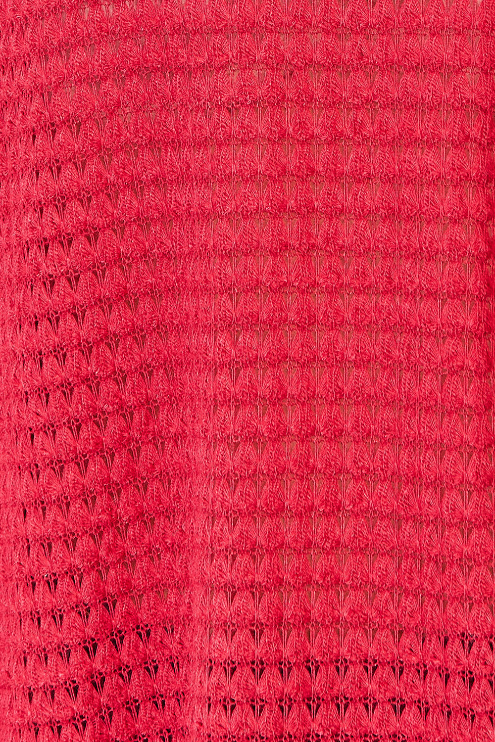 Culture Code Wide Notch Waffle Knit Top in Red
