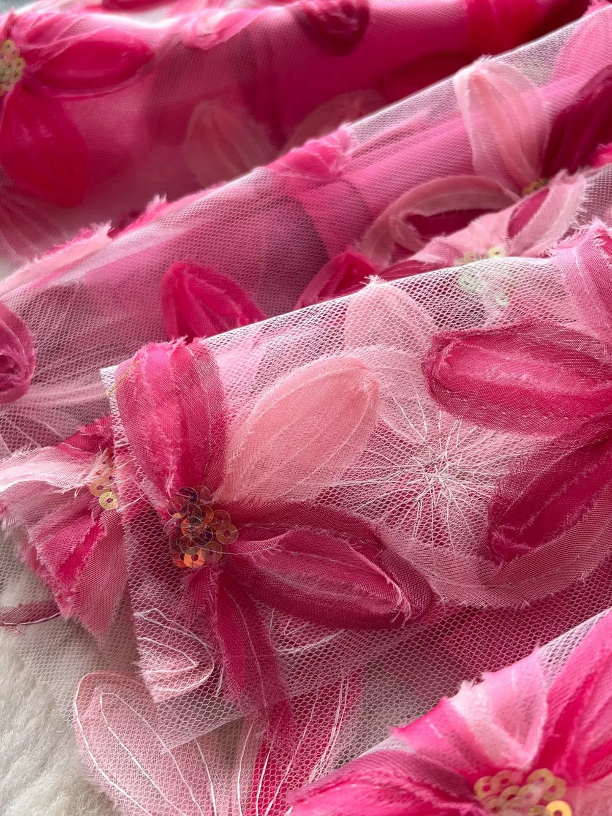 Floral Mesh Layered Skirt