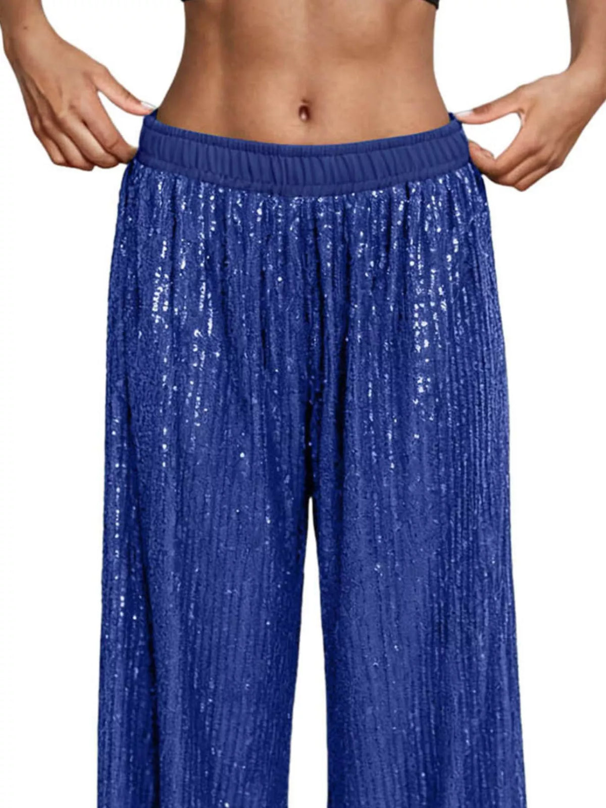 Sequin Wide-Leg Pants