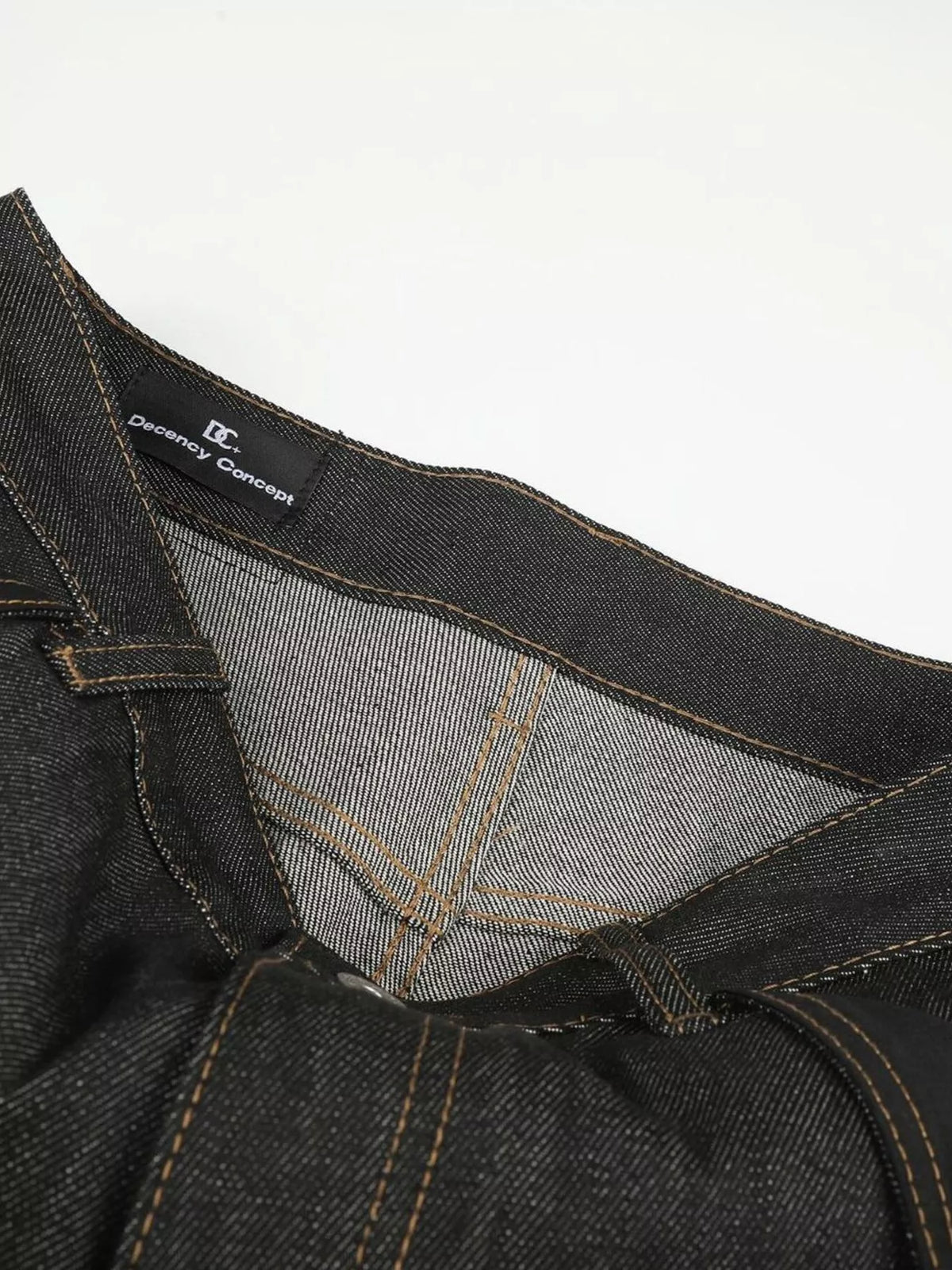 High-Waisted Washed Wide-Leg Jeans in Black by TrendMaster
