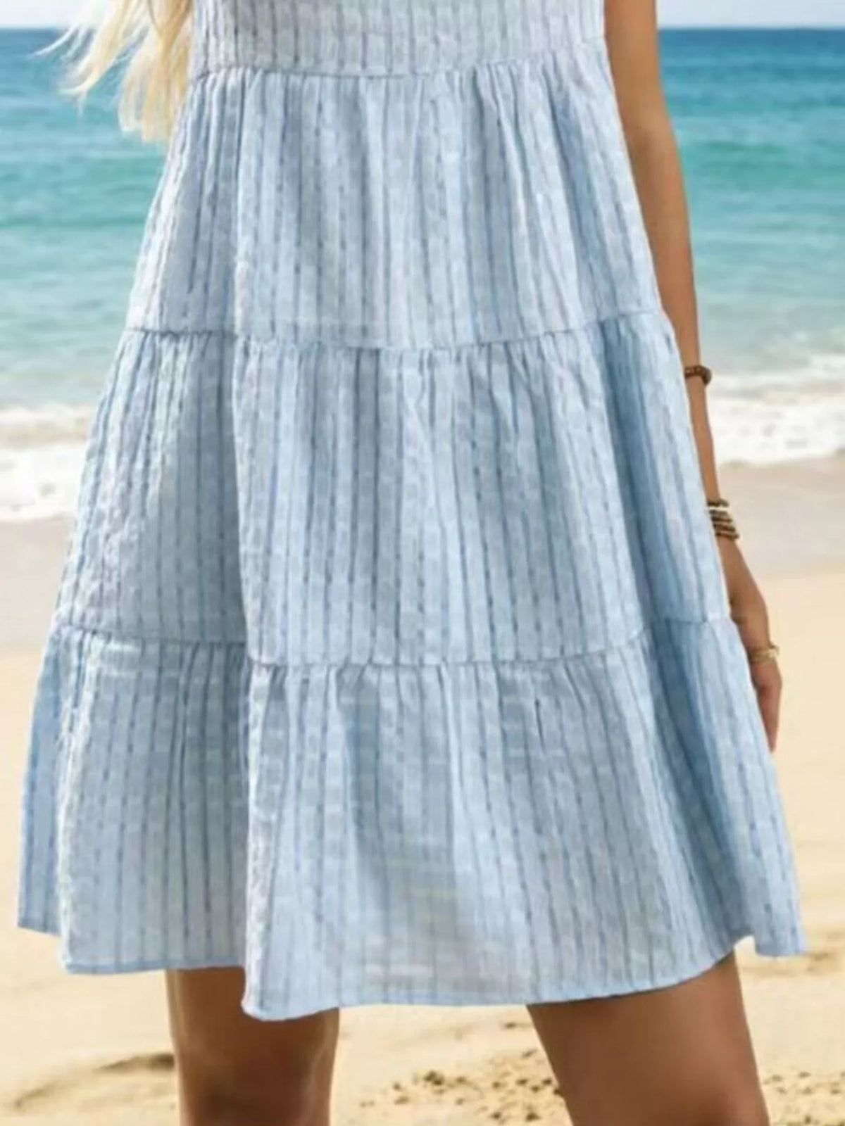 Textured Tiered Mini Dress