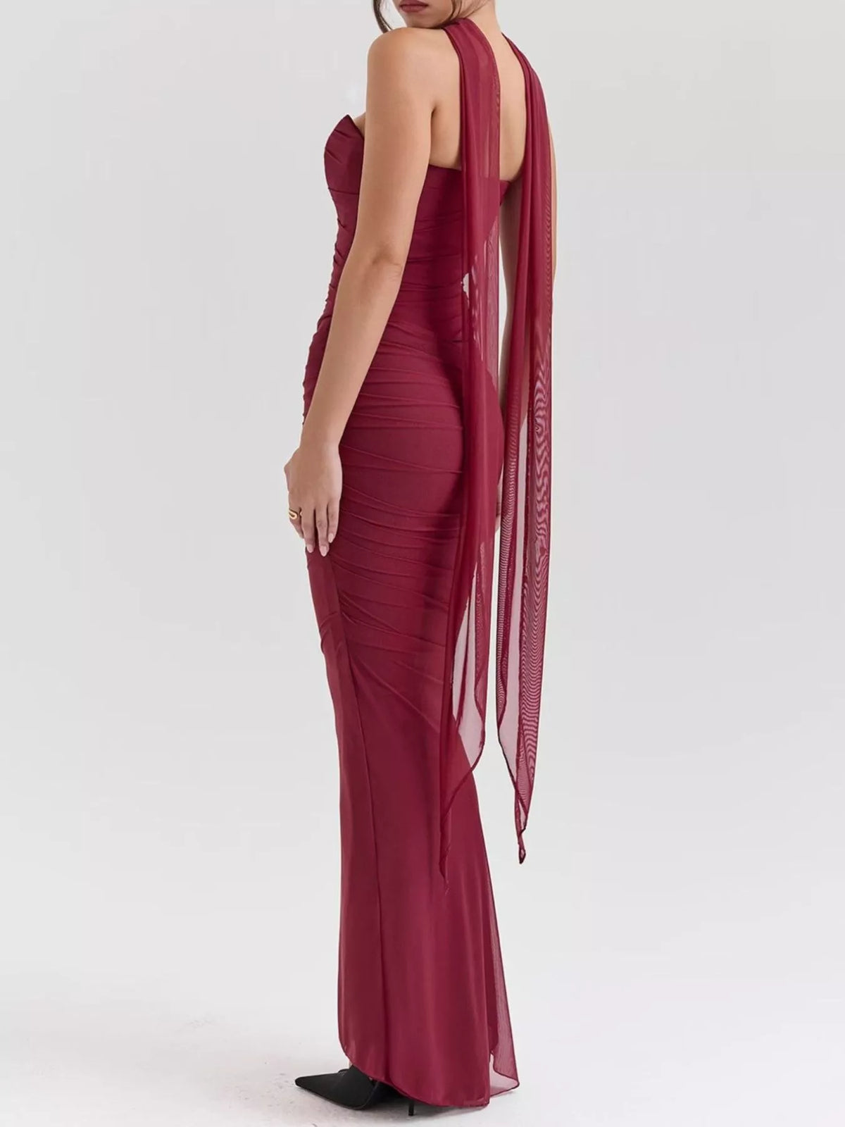 Ruched Tube Top and Maxi Skirt Set