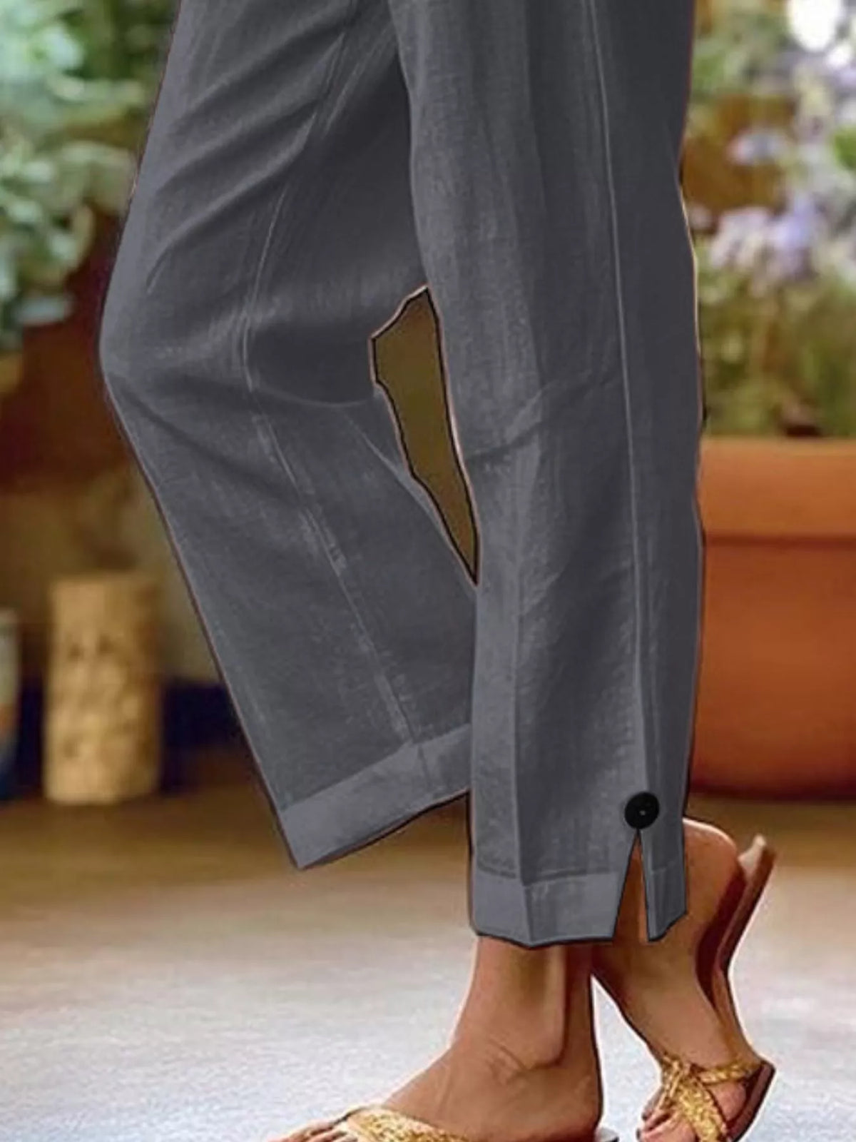 Plus Size Slit Wide Leg Pants
